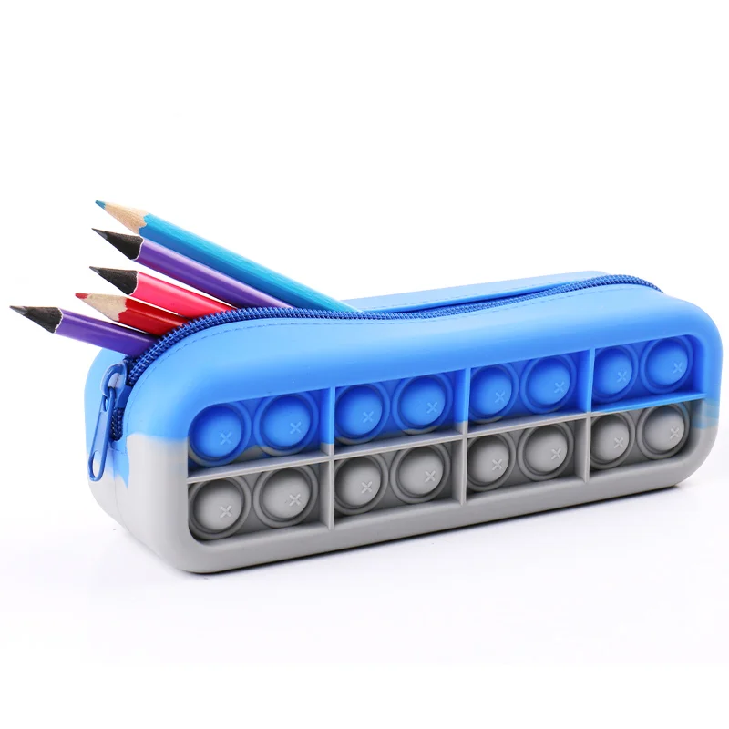 1pc Large Capacity Silicone Pencil Case, Stress Relief Stationery Box