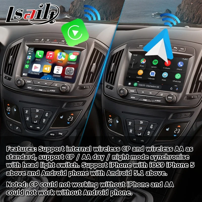 Android / Wireless CP AA Video Interface for OPEL Insignia 2013-2017 with Gps Navigation Intellilink by Lsailt