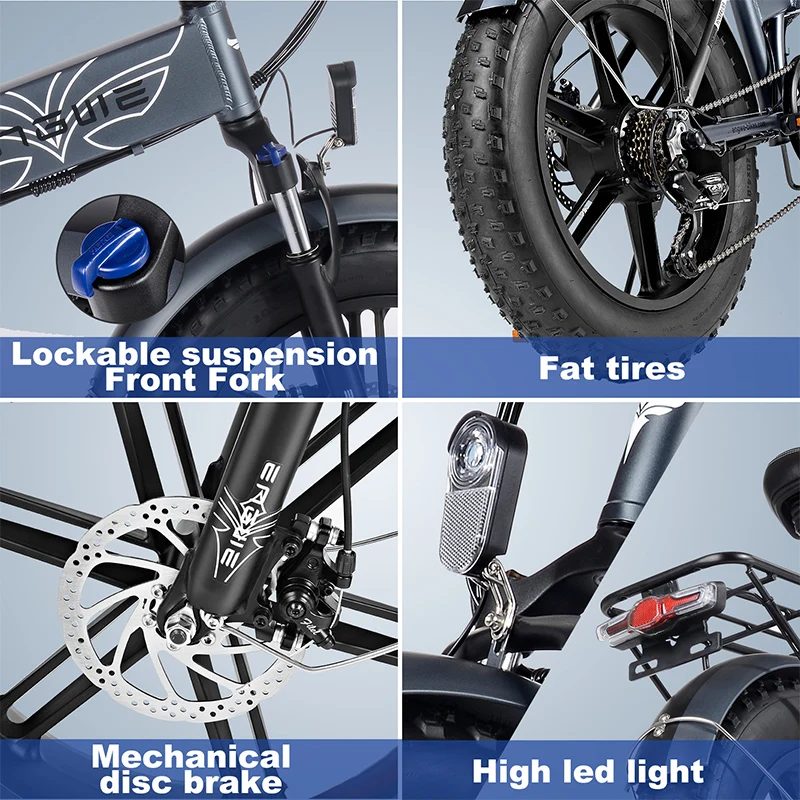 Dropshipping EU/US Warehouse ENGWE EP-2 PRO 48V13Ah 25km/h Electric Bicycle 250W Fat Tire Mountain Electric Bike