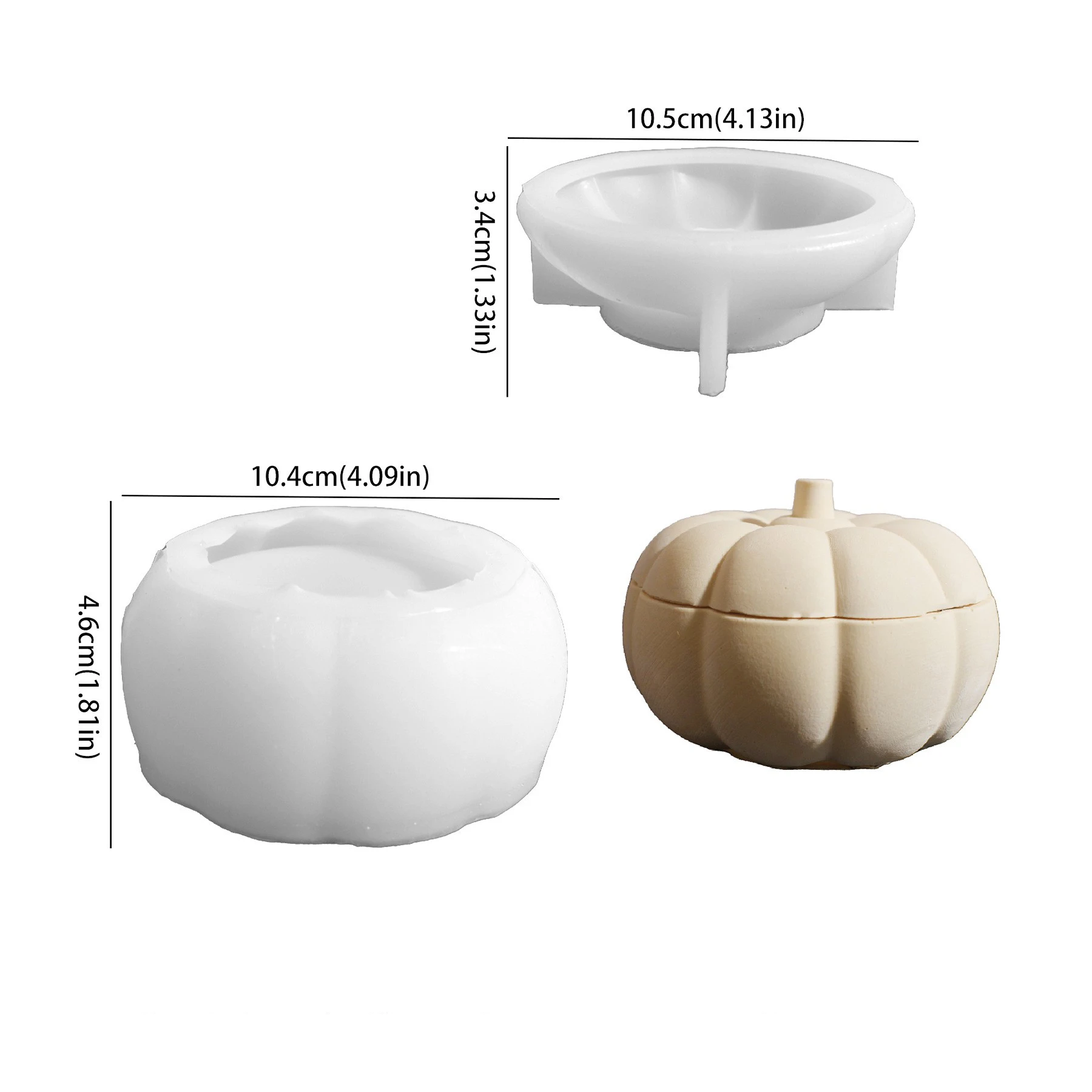 Halloween Pumpkin Silicone Mold Gypsum Ornament for Candle Cup & Storage Box Plant Shape Halloween Jar Mold supplier