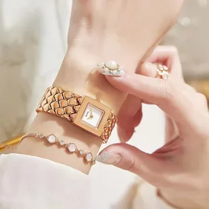 2026 Popular New Style Small Sugar Watch with Antique Style, Retro High-end square Small Dial Temperament, Gold watch for Women