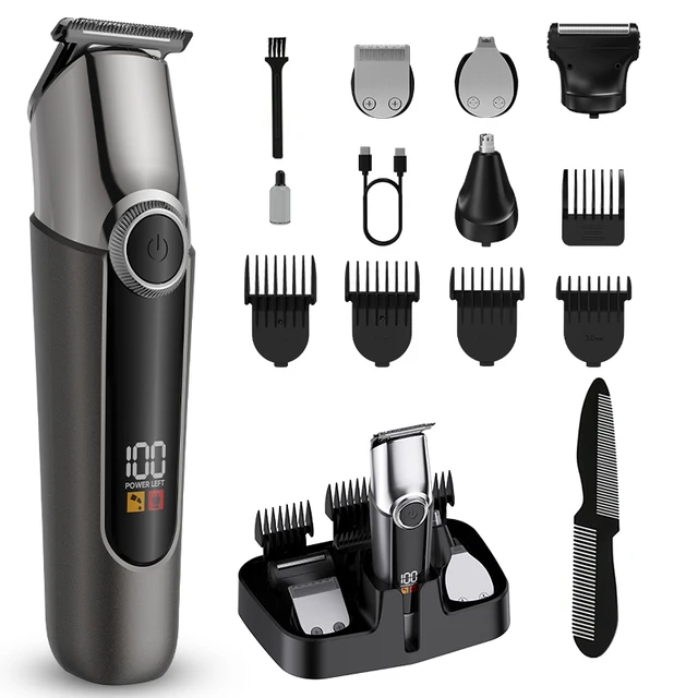 Cordless Hair Cutting Machine Rechargeable Beard Shaver Professional Hair Clipper with Wireless Charging