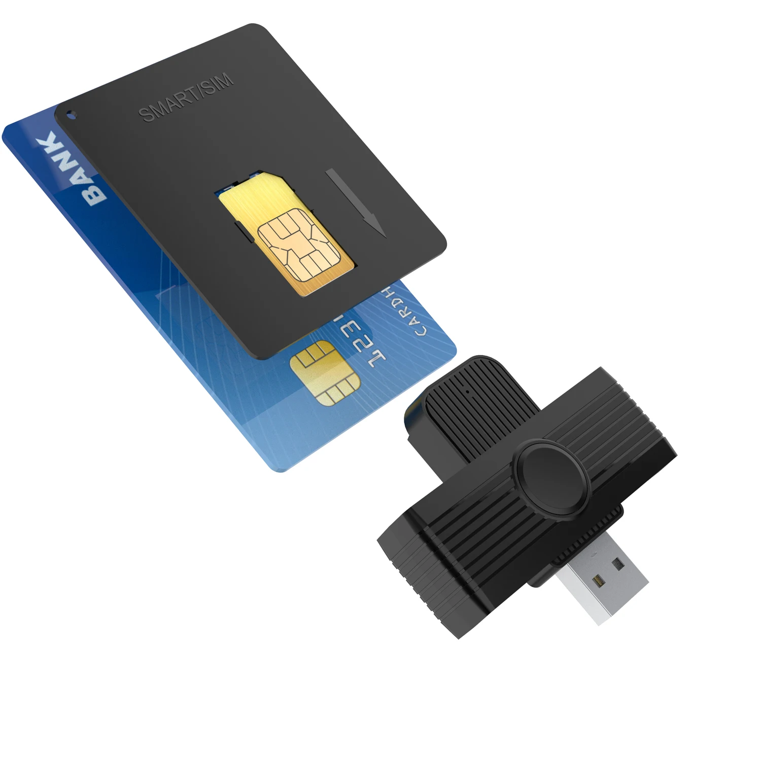 Rocketek USB 2.0 Lettore di Smart Card micro SD/TF di memoria ID