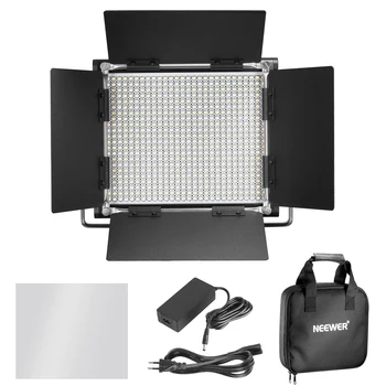 Neewer 3200-5600K US/EU Plug Dimmable Bi-color 660 LED U Bracket Barndoor Video Light CRI 95for Studio/YouTube/Photography/Video product image