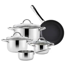 8pcs Non Stick Stainless Steel Cookware Set Sauce Pan Frying Pan Casserole Cooking Pots And Pans