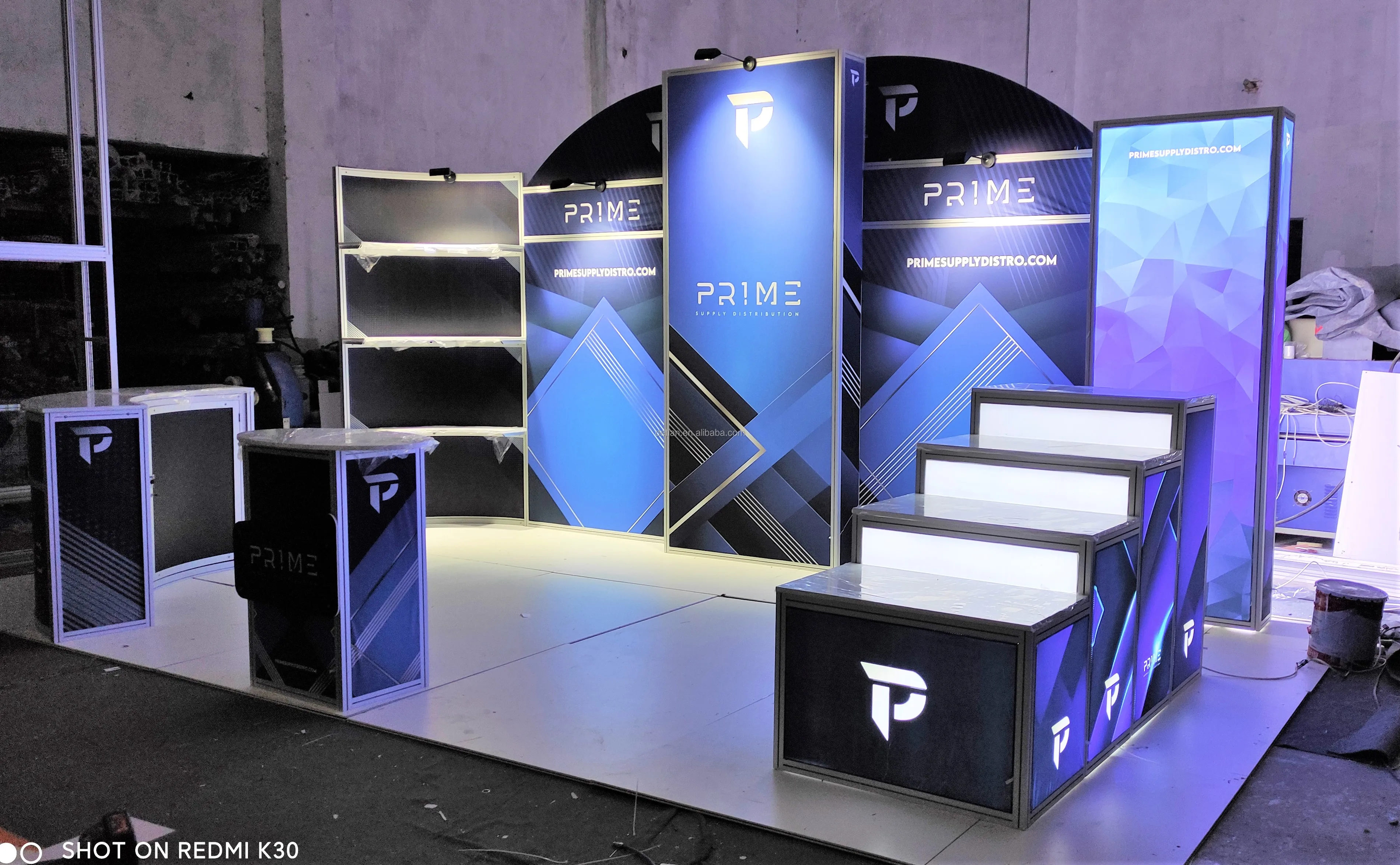 Dexin oferta 10*20 mostrador de comércio estande de exposição projeto da cabine da exposição