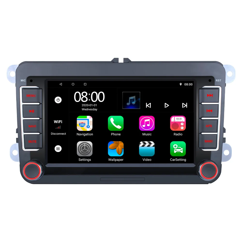 For VW Volkswagen GOLF MK5 MK6 Jetta Passat CC Car Stereo Radio GPS Carplay BT 7'' Touchscreen Double Din