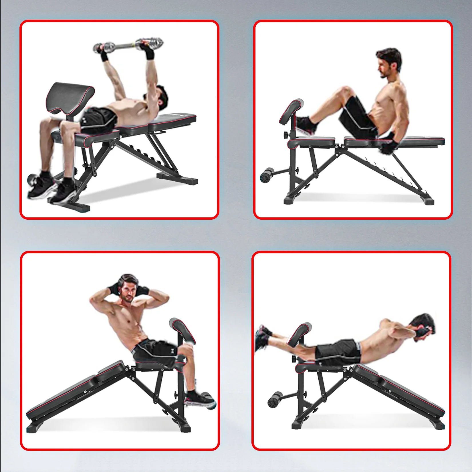Workout Fitness Machine Cheap Trainer Exercise Sit up Folding Bench Press Abdominal Muscle Plate Board Weight Lifting Bench
