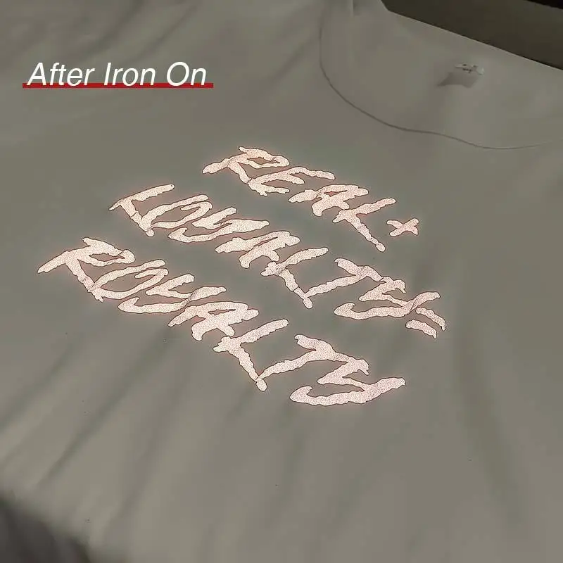 Custom Heat Transfer Reflective Logo PET Film Reflective Heat Transfer Vinyl Printed Garment Labels for Warning Clothing