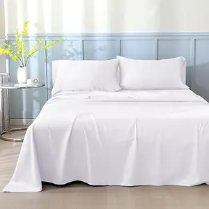 Bedding Set Bed Sheet Set OEKO-TEX Certificated Natrual Bamboo Organic Bamboo Woven 60 Modern Plain Dyed 4 Pcs