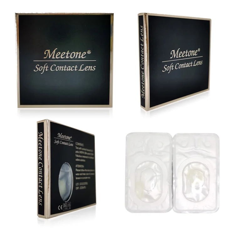 Free Design Eye Lens Box Custom Meetone Colored Contact Lenses Paper Box Uv Varnish Lentes De Contacto Paper Box