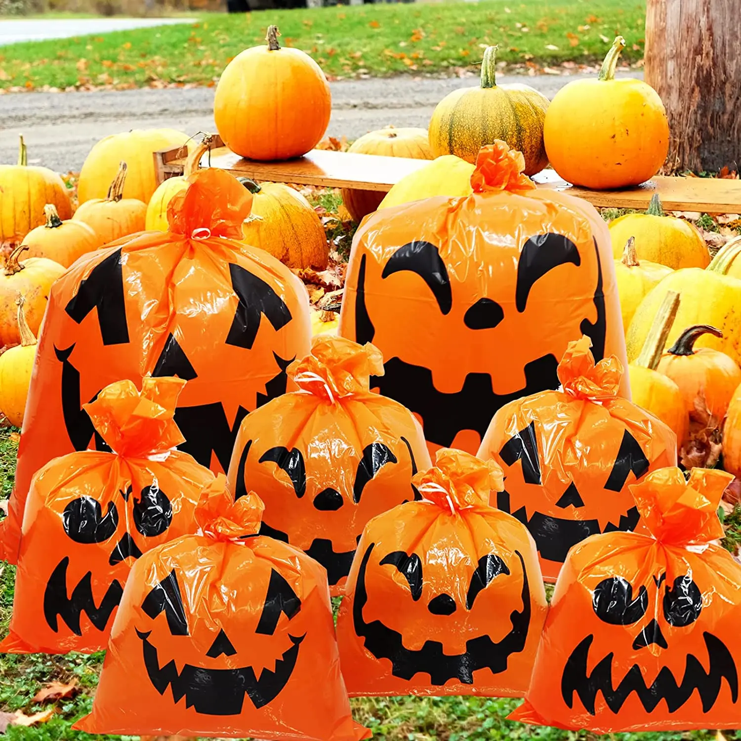 TOYMIS 8 Pz Sacchetti Foglie Di Zucca Di Halloween, Riutilizzabili - Foto 6