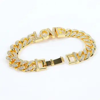 2023LOVE Double-Breasted Diamond Pendant Chain Bracelet Gold Plated Steel fashion jewelry body chain