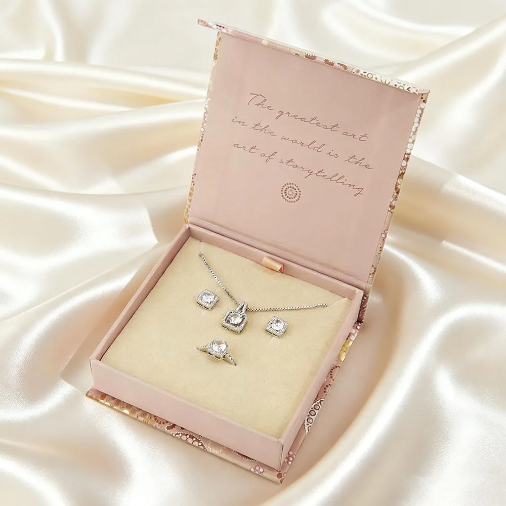 Luxe Sieradendoos met Lade | Op Maat Gemaakte Roze Geschenkverpakking voor Ringen, Kettingen & Armbanden