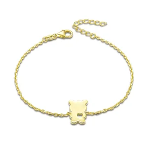 Gold Plated Adjustable Silver Mama Bracelets 925 Women Cute Bear Bracelets