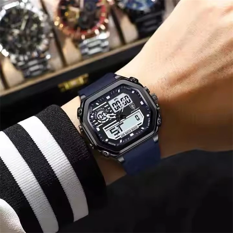 POEDAGAR 993 New  Multi Functional Sports Waterproof Watches Dual Display LED Night Ligh aperçu 4