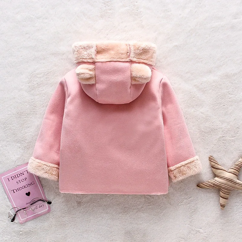 Winter Children's Bear Plush Coat Long Sleeve Newborn Warm Jacket Baby