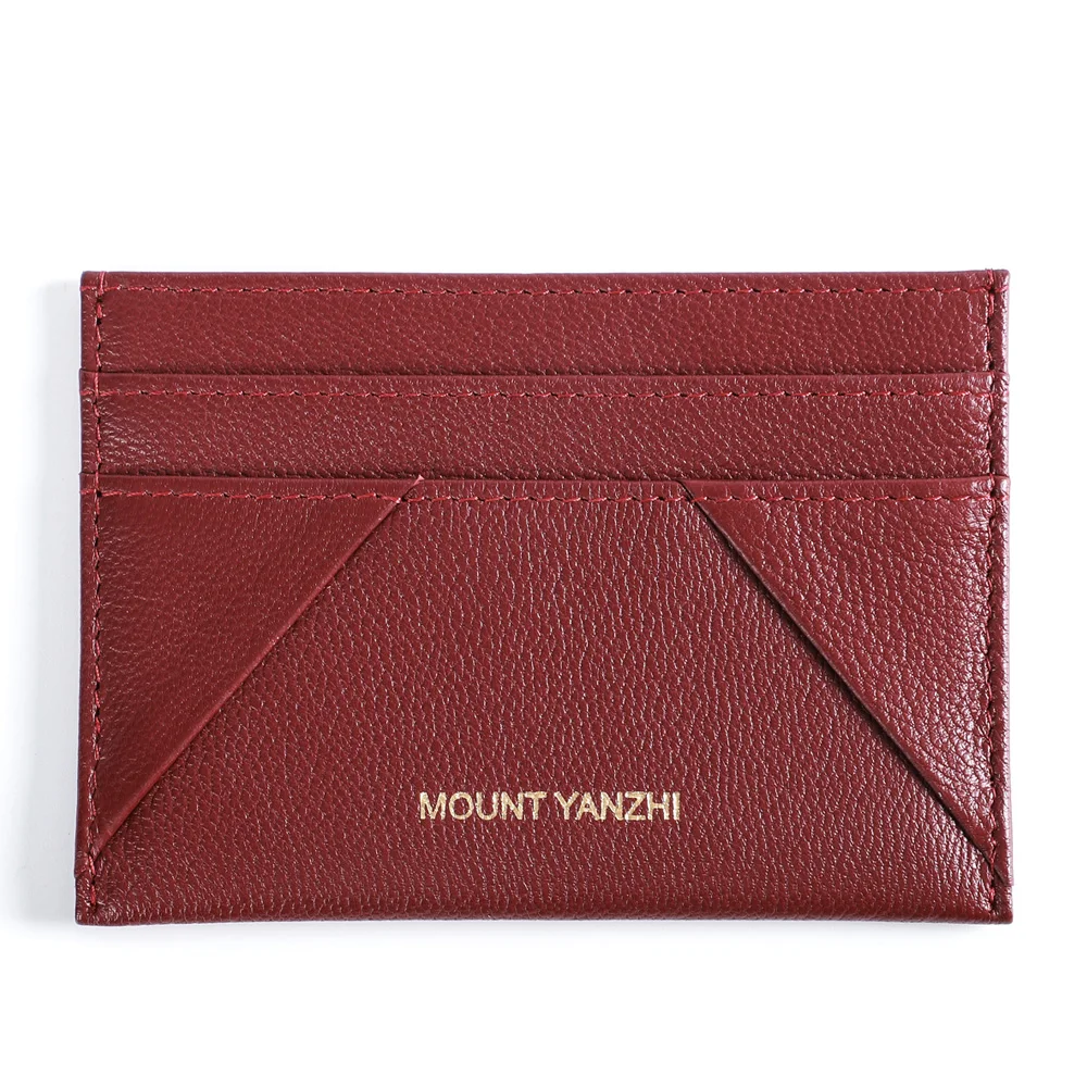 Custom Stylish Full Grain Leather Card Holder Luxury Rfid Blocking Designer Cardholder High Graded Trading Card Sleeves