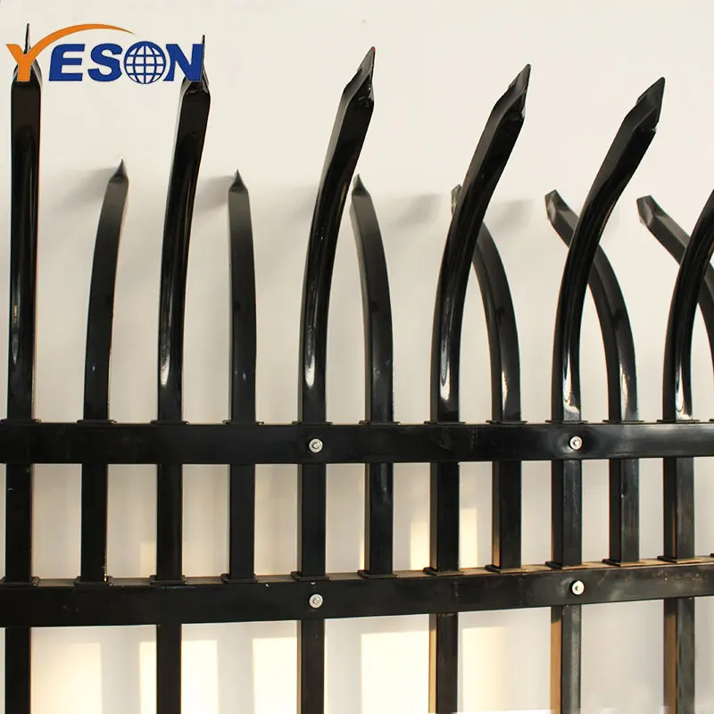High quality steel residential security palisade fence metal curved