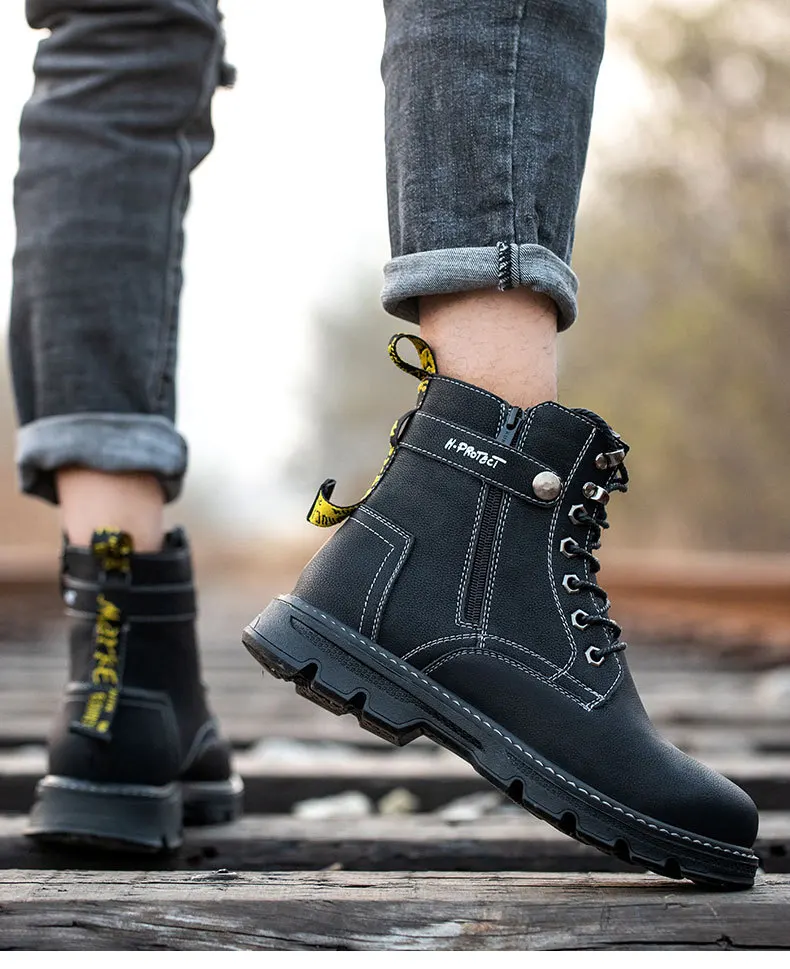 zipper safety boots