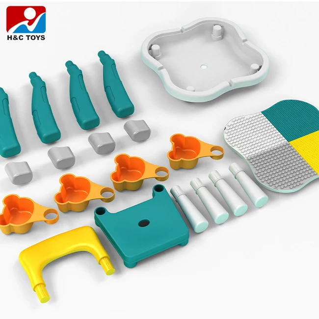Creative Learning Desk Toy Building Blocks Multi Function Kids Table Block
