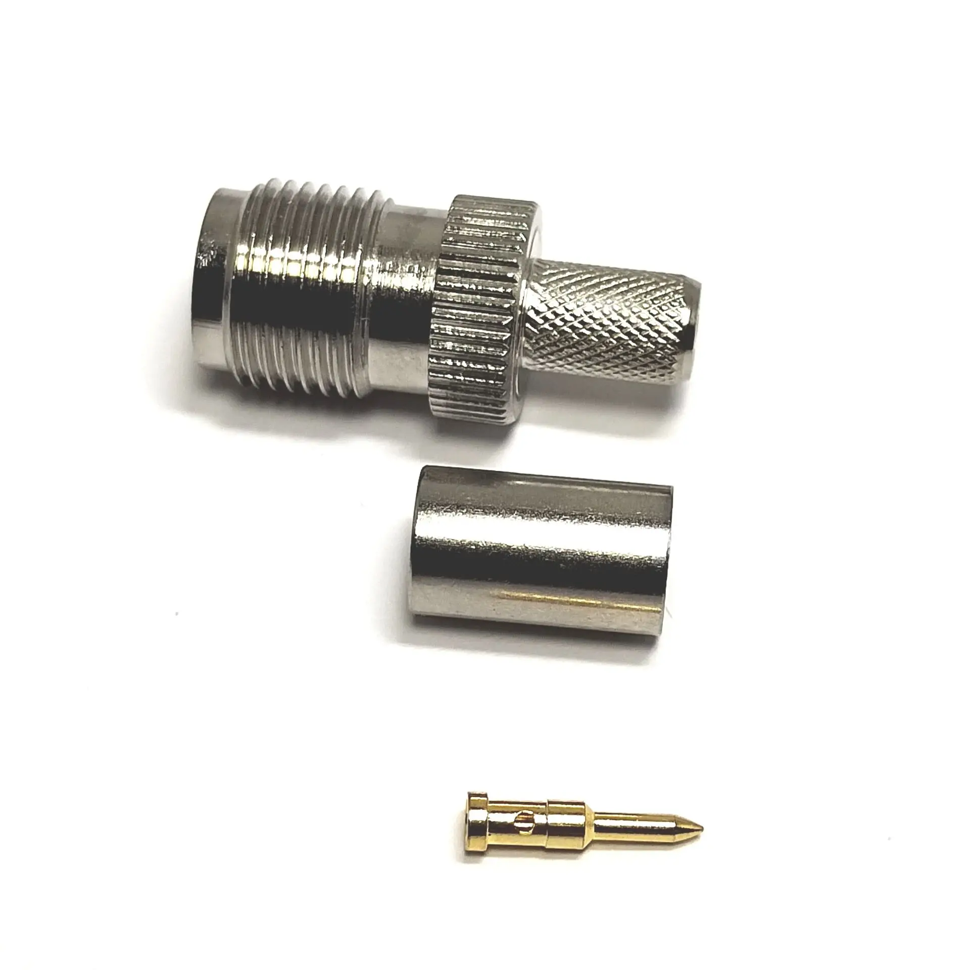 Nickel plated RP Tnc female jack  lmr240 H155 cable  crimp straight Reverse polarity RF coax  connector manufacture