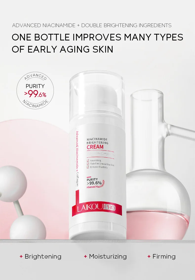 LAIKOU Skin Care Moisturizing Nourishing Firming Niacinamide Whitening Brightening Face Cream 30g