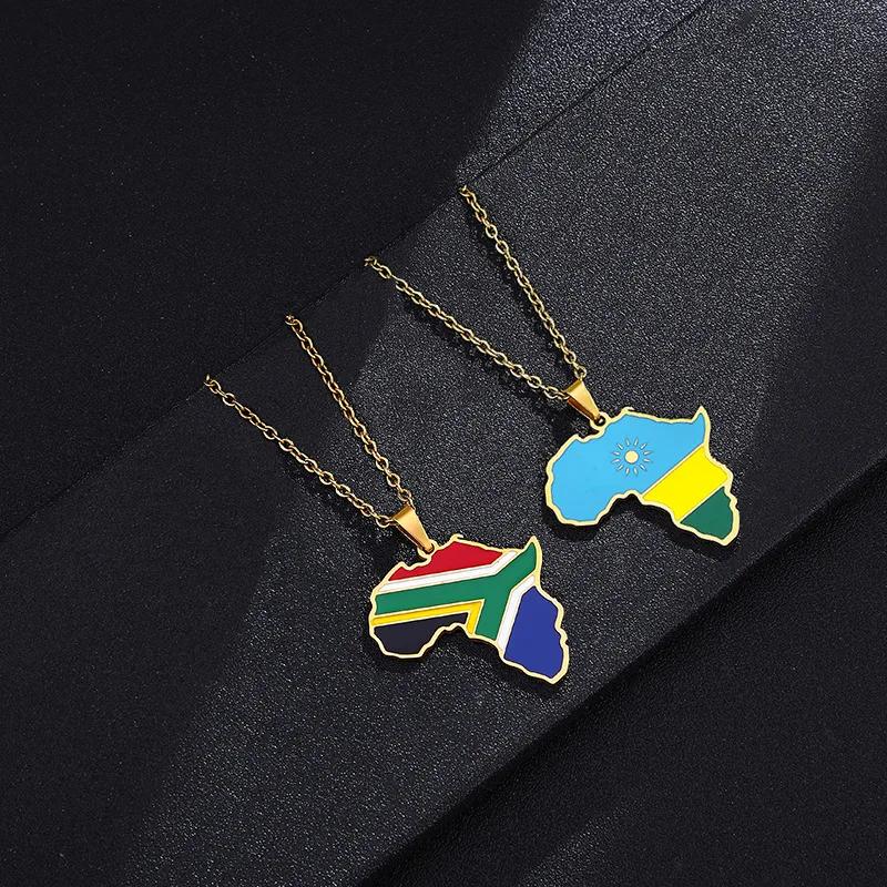 African Map Necklace