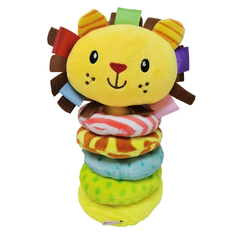 Голубая Зебра слон складной круг плюшевая ткань детская головоломка игрушка обруч красочная милая и милая змеиная игрушка-столб