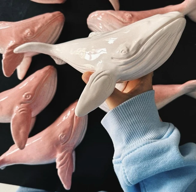 Customizable Ceramic Humpback Whale Lamp - Unique exquisite ceramic decorative embellishment, high-end home decoration