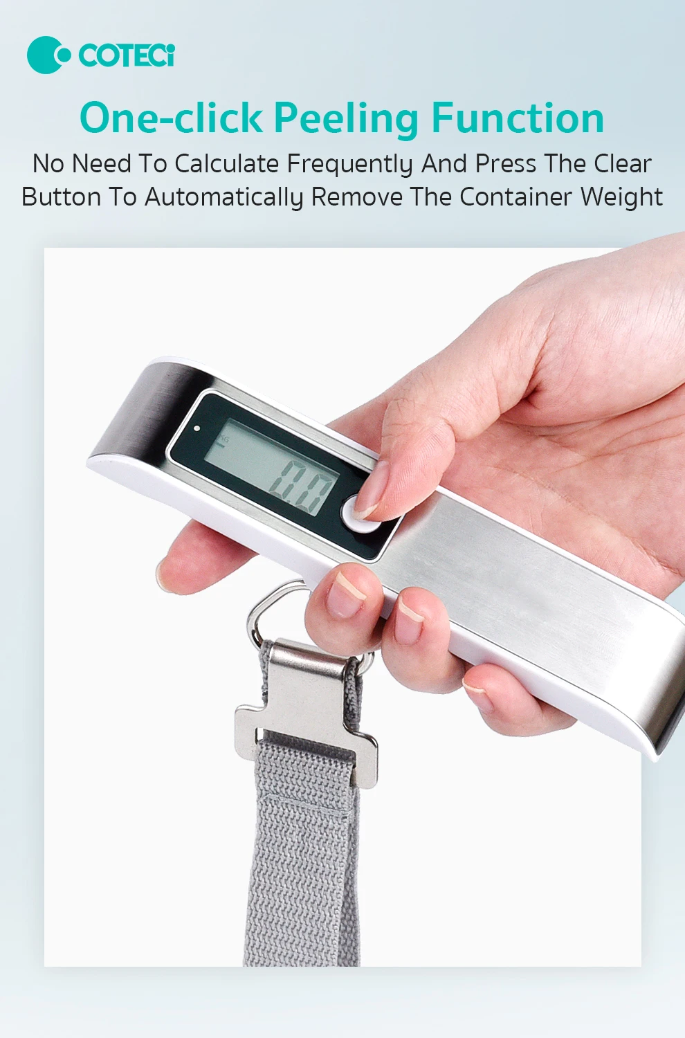 COTECi Portable Electronic Scale High Precision Mini Small Travel Digital Luggage Scale Express Spring Scale Hand Weighing