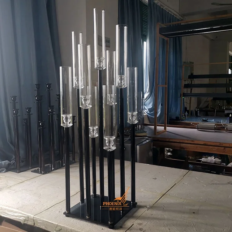 Hot Sale 9 Arm Candelabra Black Candle Holder Centerpieces For Wedding Buy 9 Arm Candelabra Black Candle Holder Centerpieces Wedding Crystal Candelabra Longstemmed Glass Candle Holder Product On Alibaba Com
