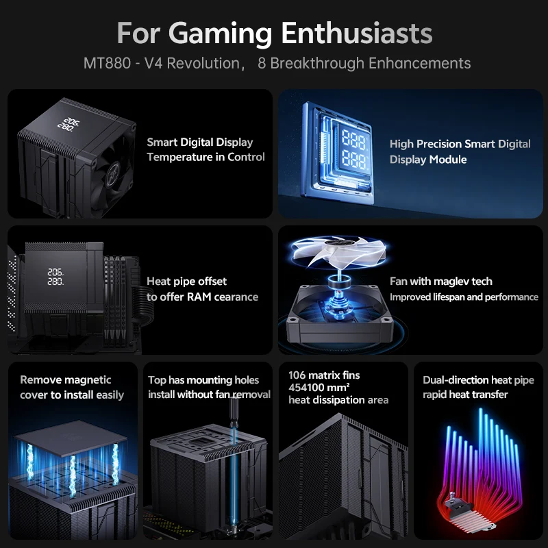 SNOWMAN MT880-V4D-BK - High-Performance Game Computer Radiator