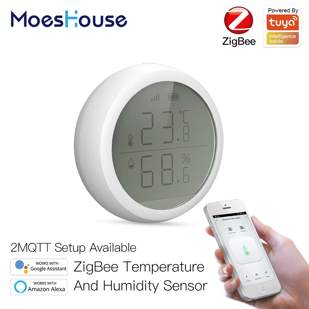 Tuya ZigBee Smart Temperature And Humidity Sensor 2MQTT Setup Available  Battery Powered