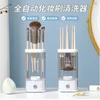 Pincel cuadrado para brochas de maquillaje con base de encaje.