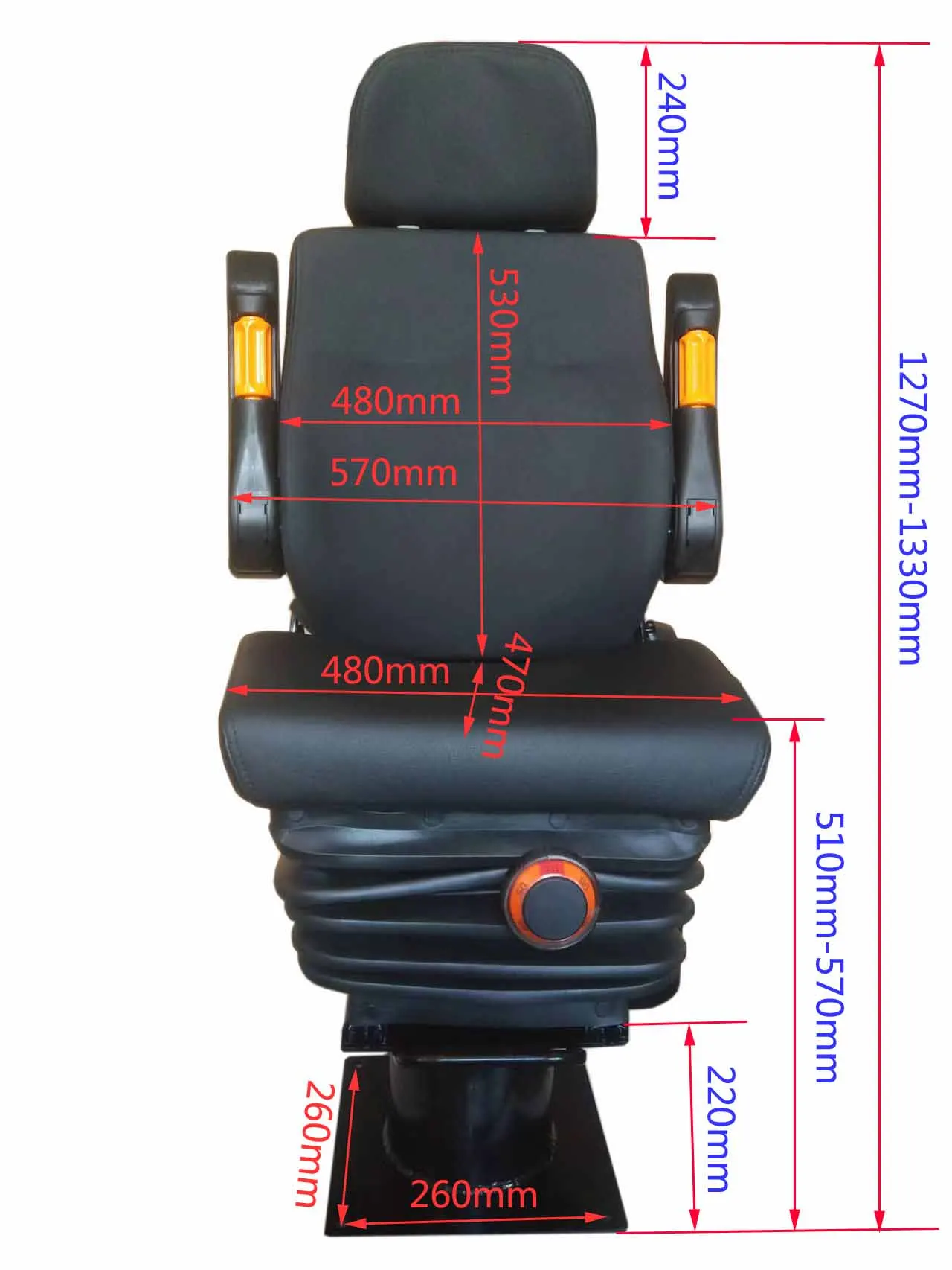 Factory Direct Selling Mechanical Suspension Train Driver Seat Rail Way Rotation Seat Subway Driver Seat