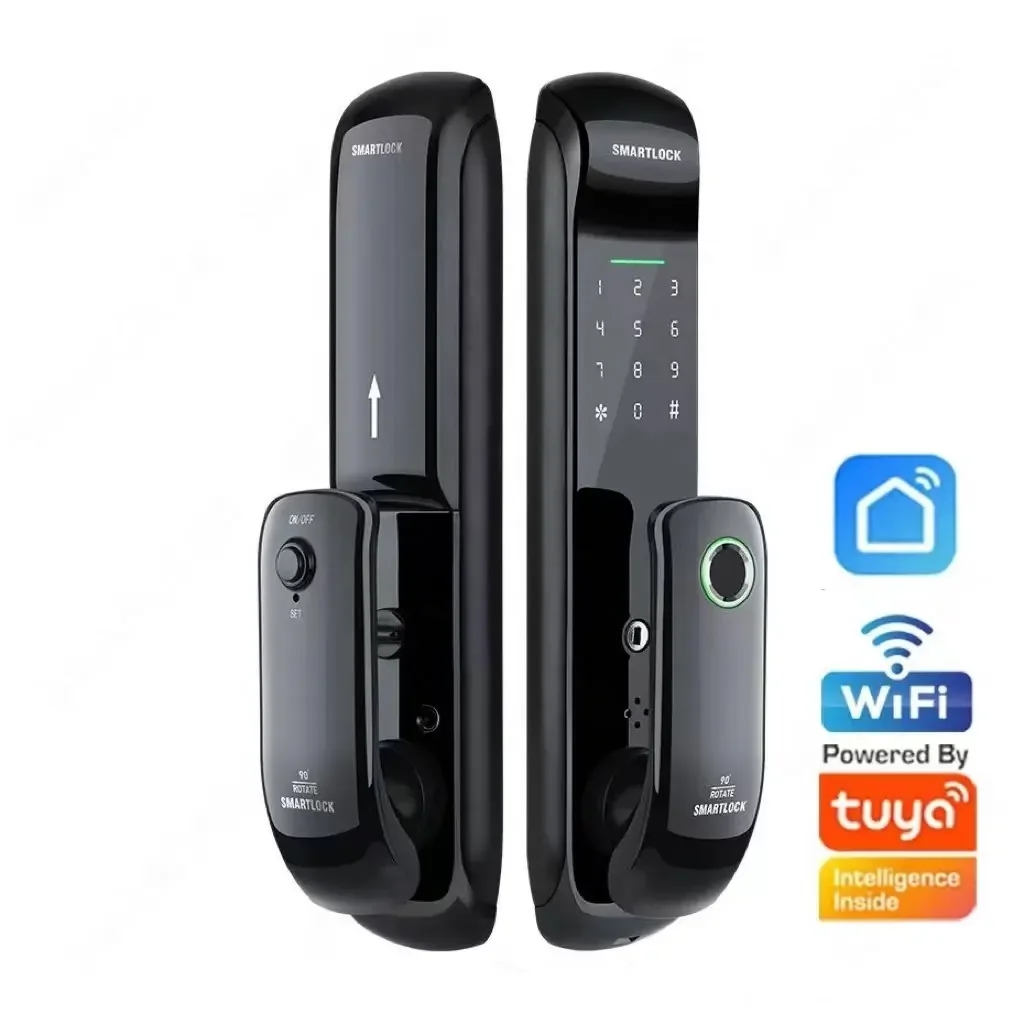 Smart Mortise Keyless Lock Smart Handle Lock Fingerprint PIN Code Lock With Mechanical Keys for Airbnb