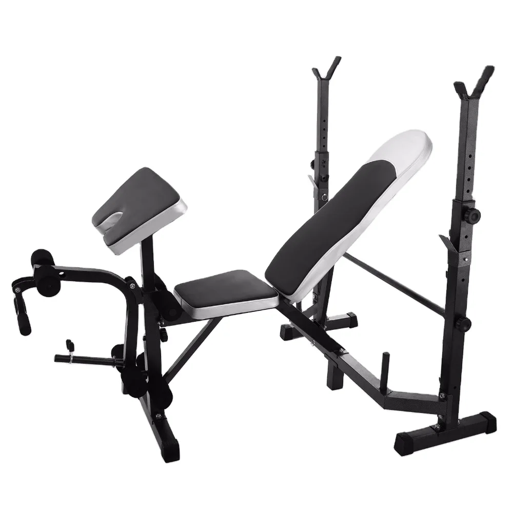 weight bench with leg extension and weights