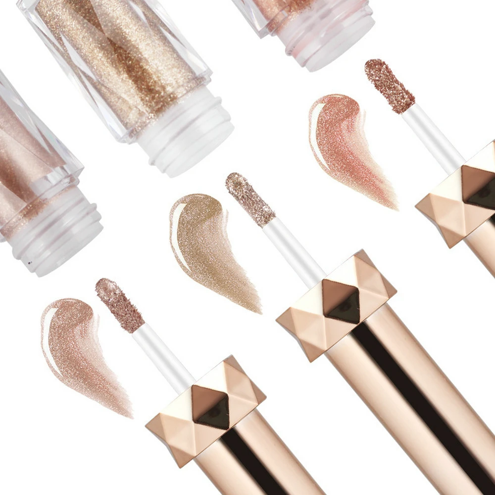 6 видов цветов блестящие жидкие тени для век перламутровый легкий макияж индивидуальная косметика