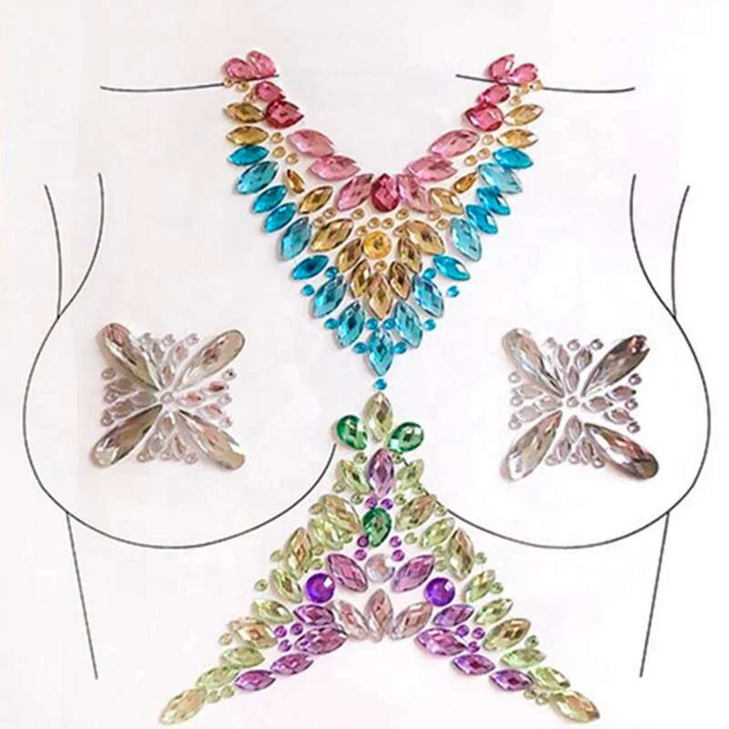 Бра для глаз накладки на соски украшения груди пастины праздничный макияж сексуальный женский блеск тела тату наклейка со стразами