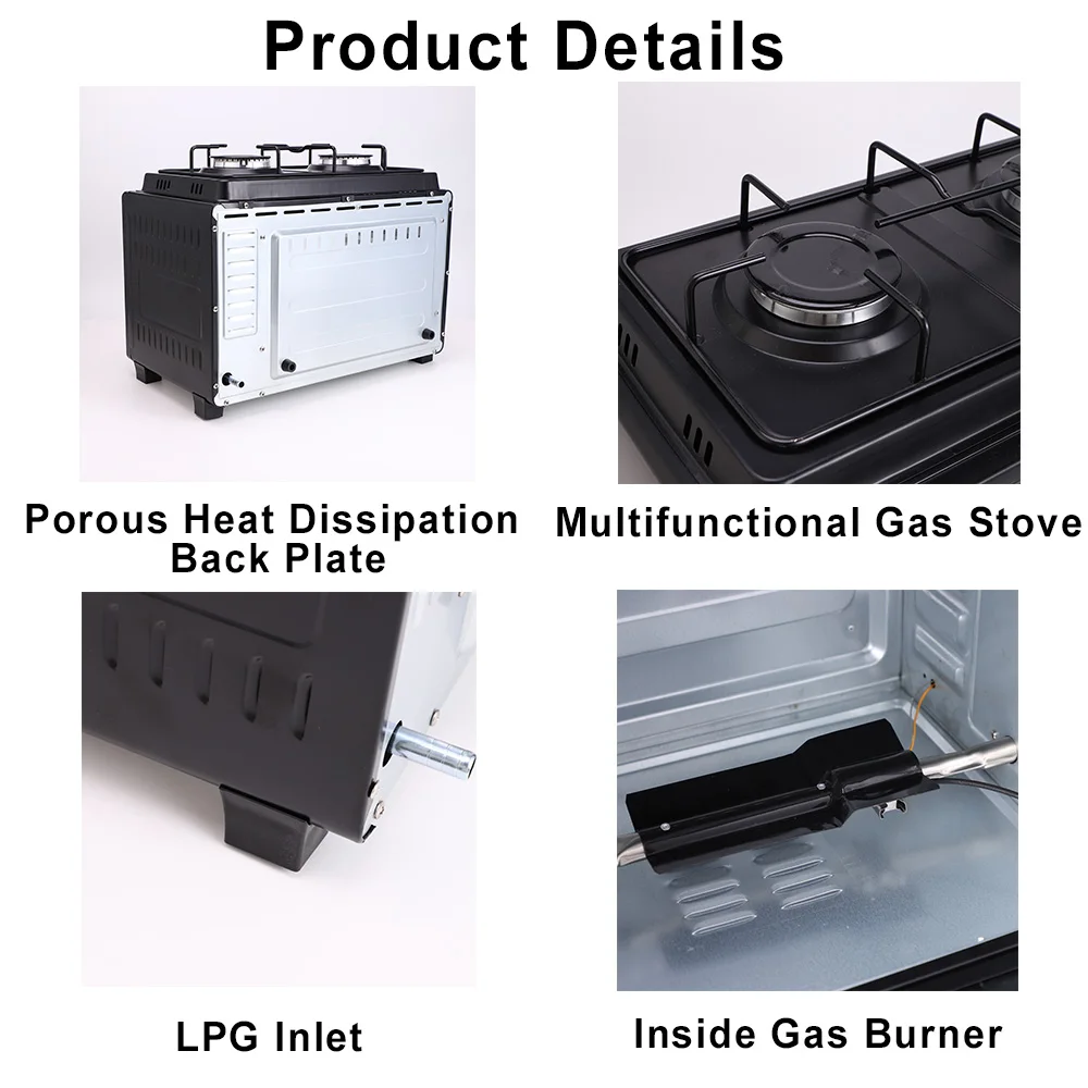 Gnstiger LPG-Gasherd mit Backofen fr Haushalt, Kartoffelgrill,  Hhnchengrill, Camping, Tragbarer Gasofen