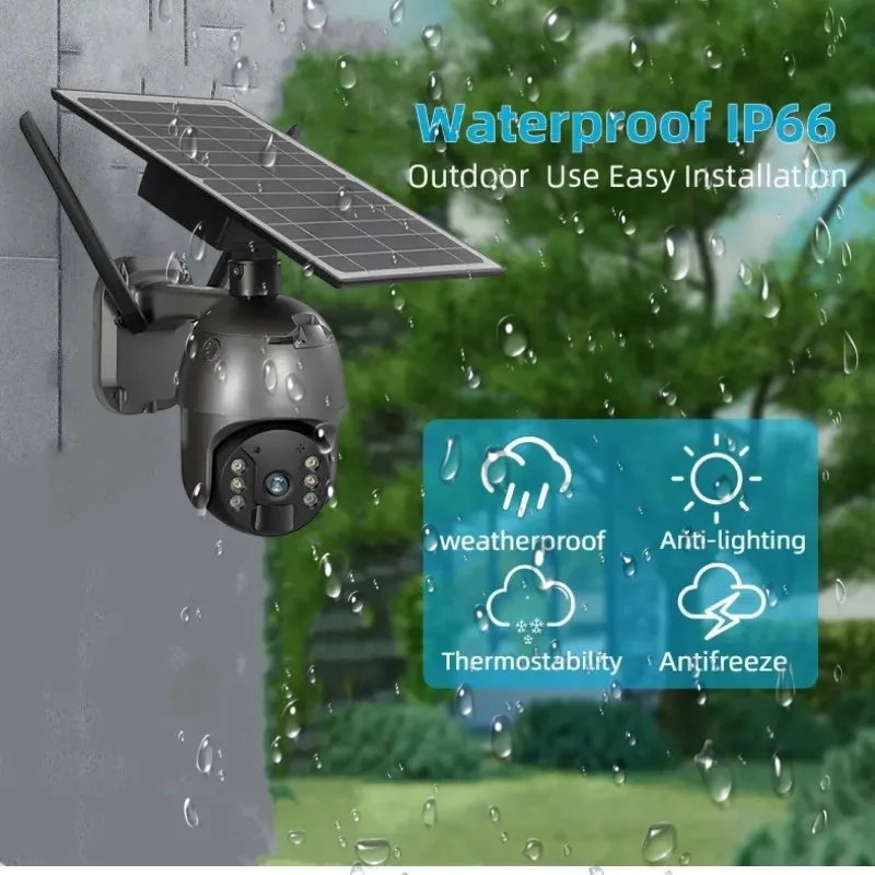 Ubox 4g Solar Ptz Camera Wifi 2mp 4mp Solar Cctv Camera With Sim Card