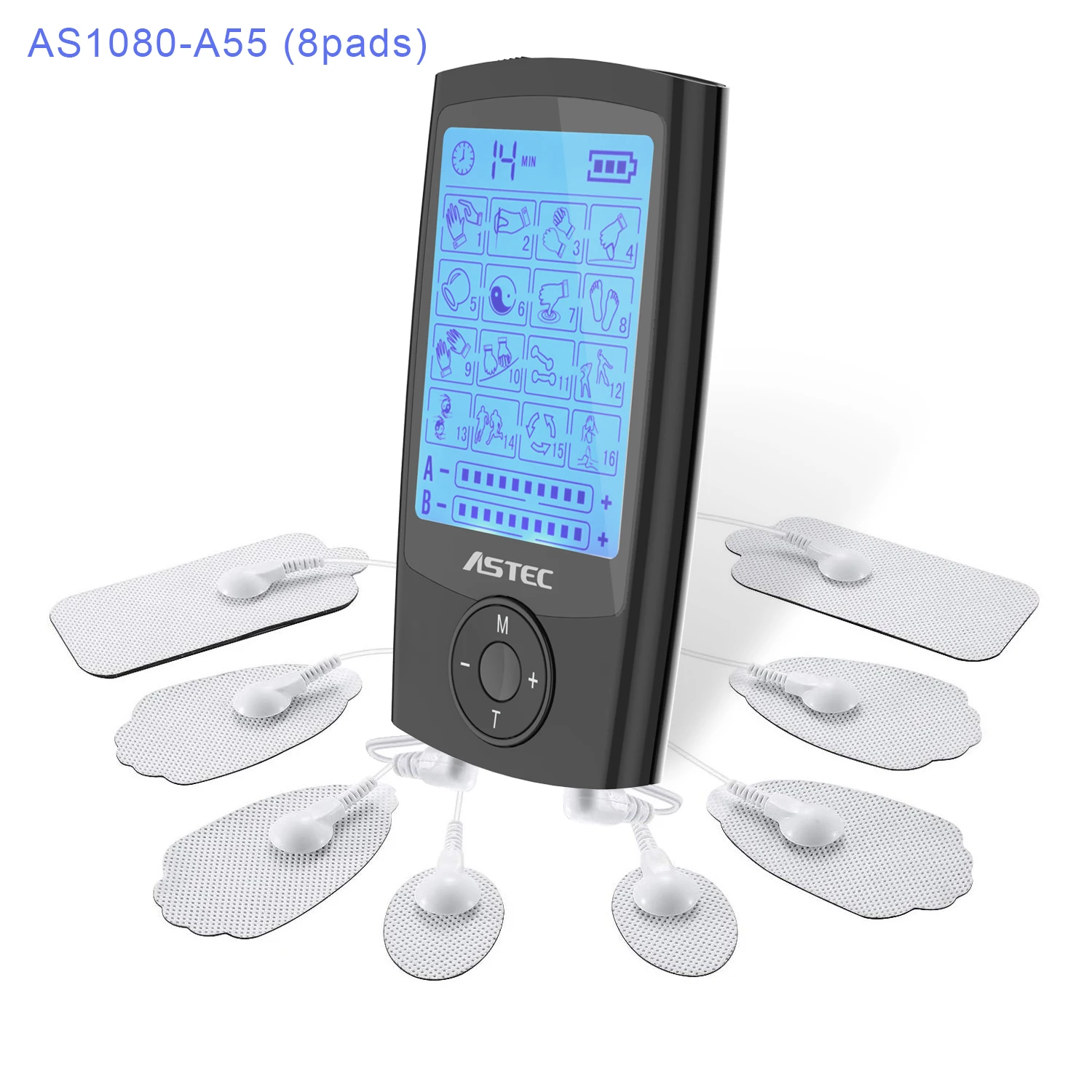 TENS EMS Unit Pro Rechargeable Battery Muscle Stimulator 16 Modes