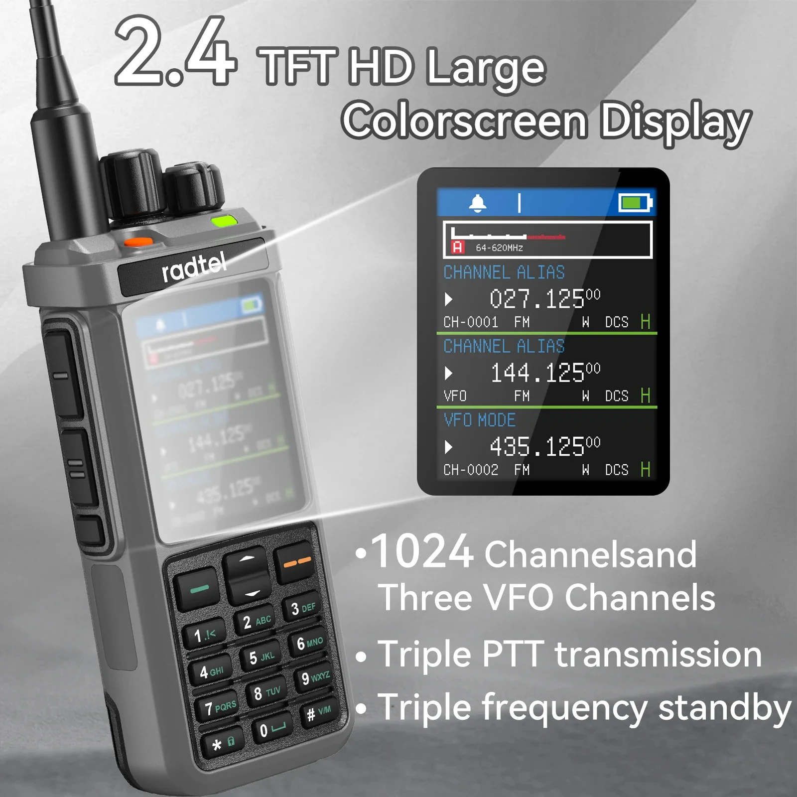 Radio Ham Radtel RT-950 Pro 27 MHz TX GPS/APRS, Talkie-walkie 10 W Longue portée, Programmation Via Application Bluetooth (avec câble de Programmation et antenne Femelle Radio Ham Radtel RT-950 Pro 27 MHz TX GPS/APRS, Talkie-walkie 10 W Longue portée, Programmation Via Application Bluetooth (avec câble de Programmation et antenne Femelle