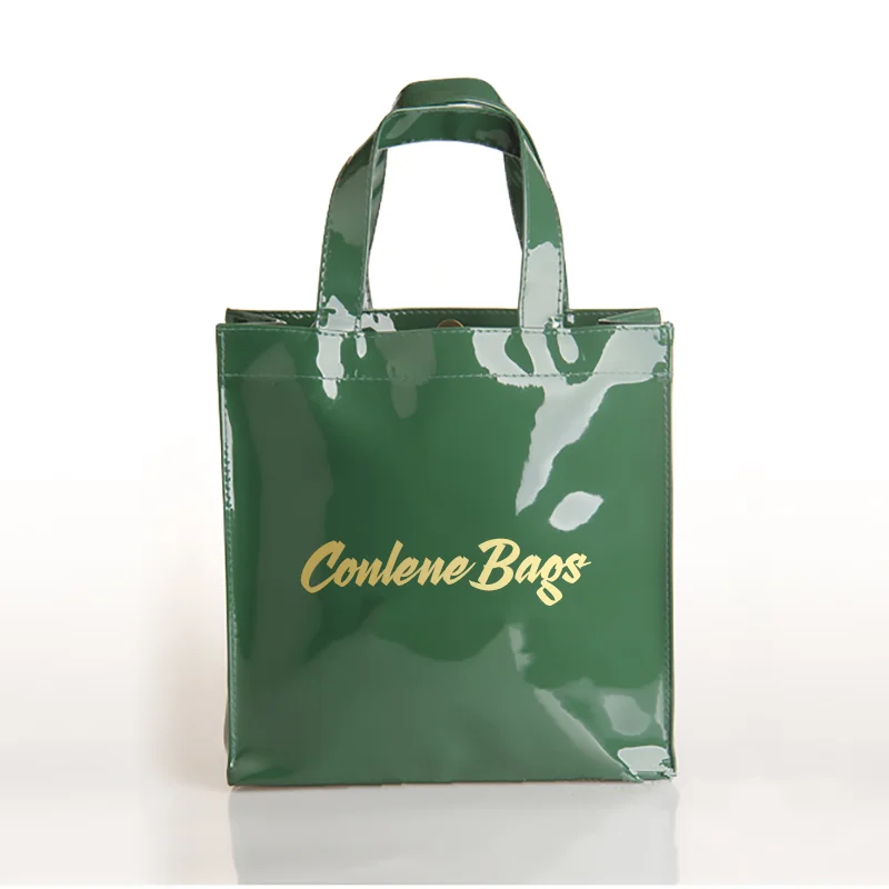Luxury Custom Pvc Tote Shopping Bag With Lining Custom Printed Logo