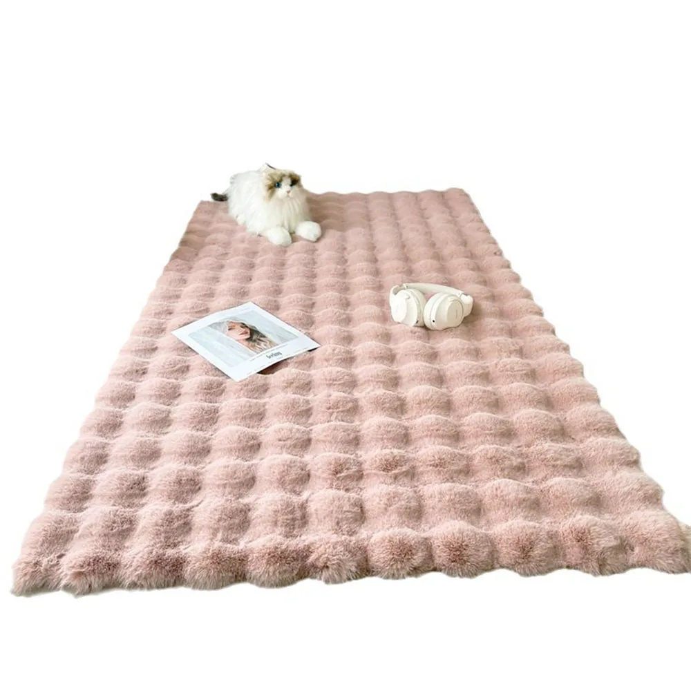 Modern Simple Creamy Style Antislip Living Room Bedroom Balcony Bedside Household Square Footcloth Carpet Mat