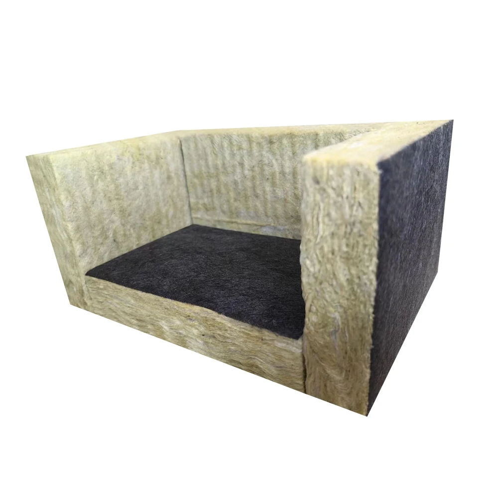 Soundproof High Density Insulation Material with Black Tissue 50mm Wall Insulation Rock Wool Board