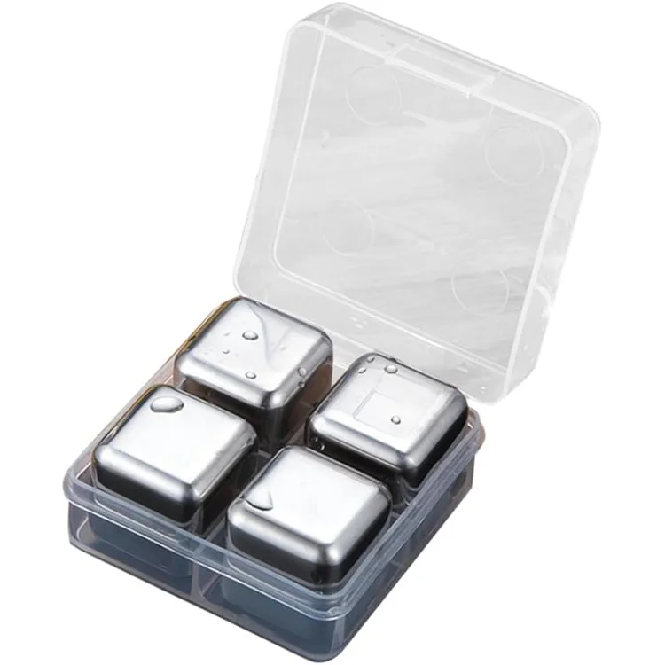China Factory Wholesale Custom Square Stainless Steel Food Grade Ice Cubes 27mm Mirror Surface Freezer Proof -80 Heat
