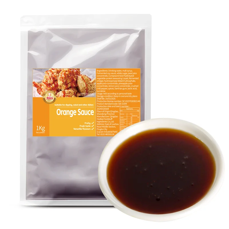 Support OEM Low-Calorie Healthy Fat-Free Orange Fruity Condiment Sauce for Chicken Salads Meat