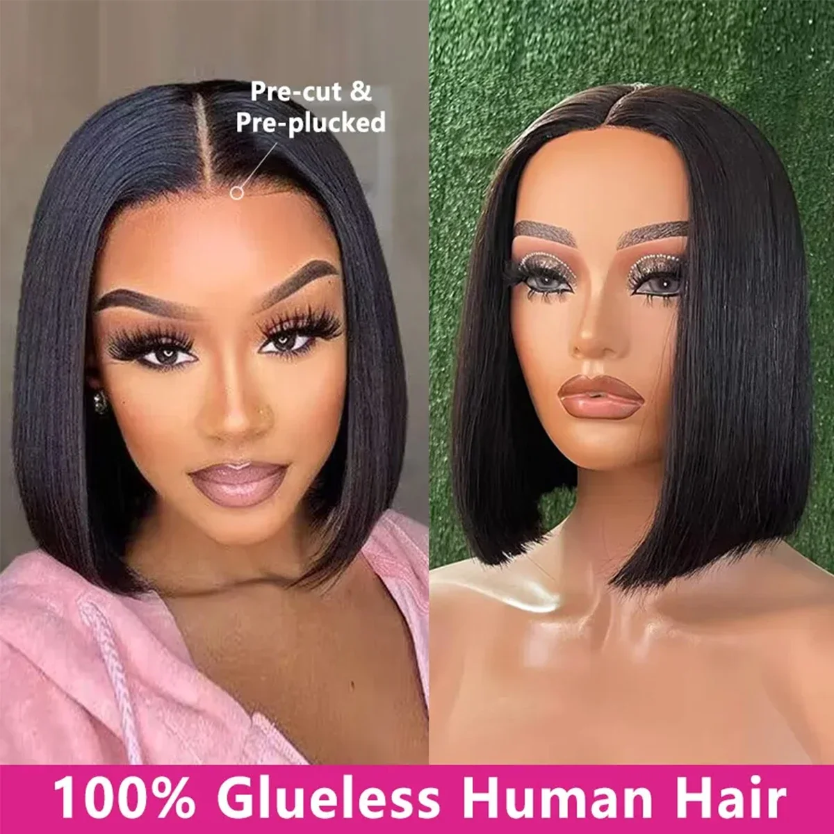 Bob Perücke Echthaar Lace Front Mit Natürlicher Dichte_voghion.com